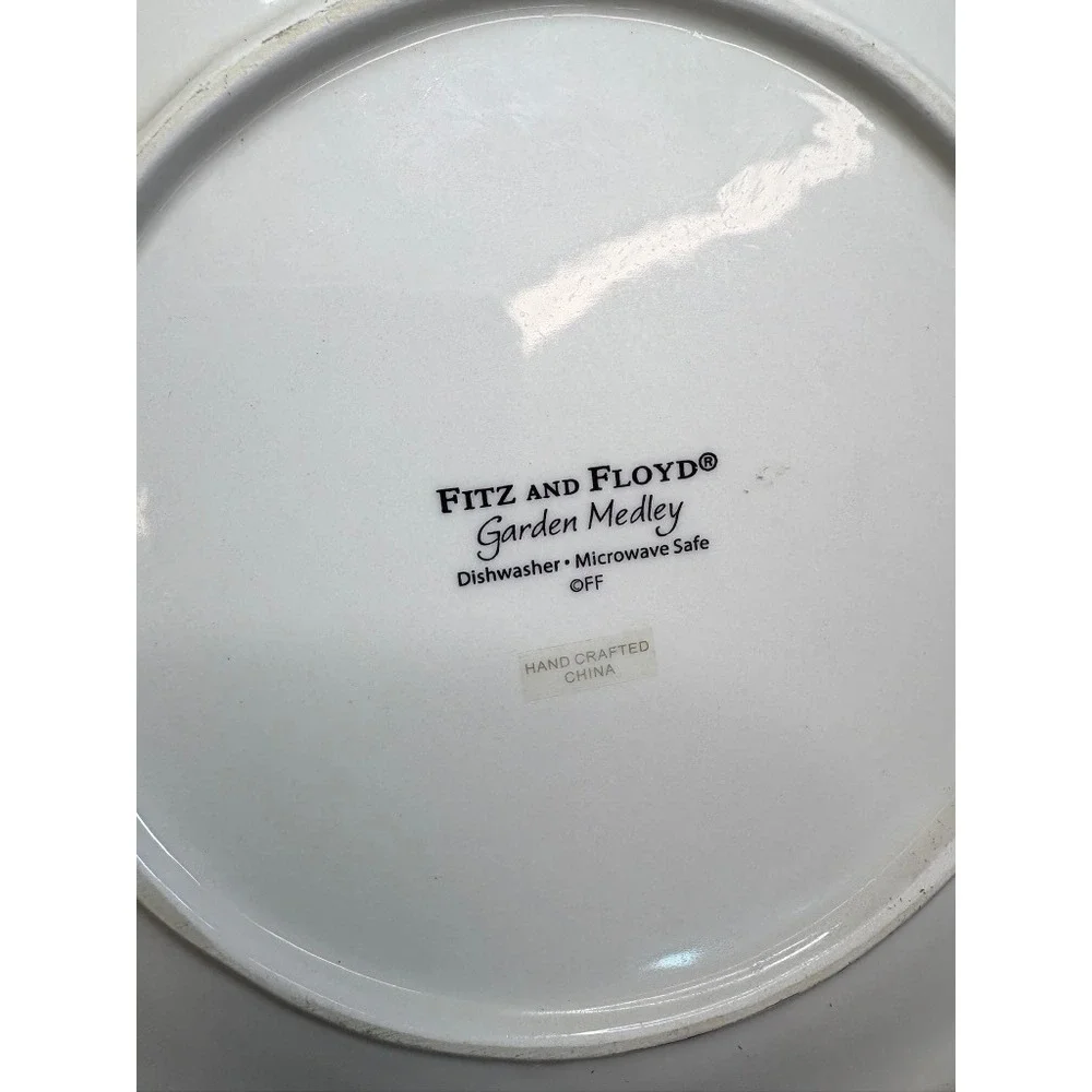 Fitz and Floyd Garden Medley Plate Floral Hand Crafted Dishwasher Safe‎